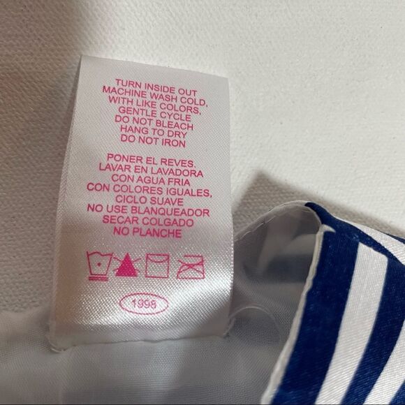 Nanette girl spring dressy fancy party dress size 6x navy white stripes flower - Picture 8 of 13